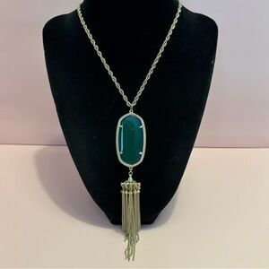 Kendra Scott gold and green rayne Necklace
